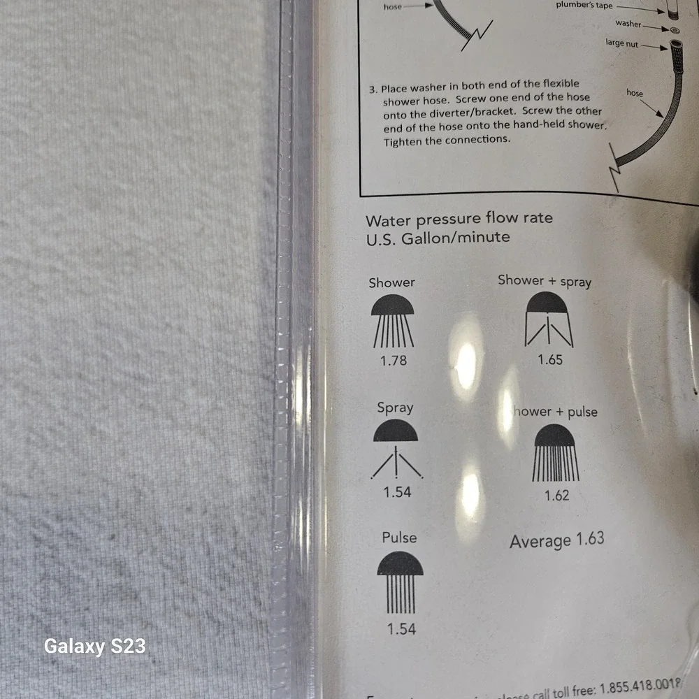 Sunbeam 5 Function Dual‎ Shower Massager with Rainfall Head Set Sealed